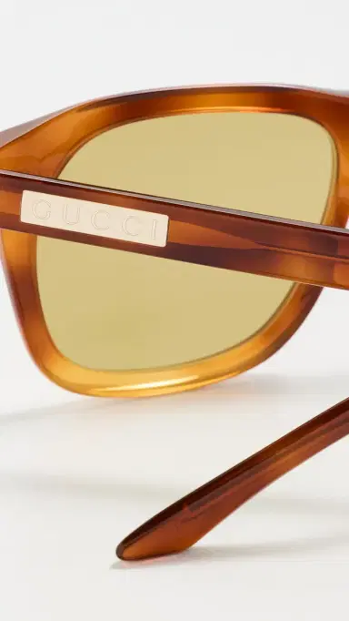 Gucci Logo Lettering Sunglasses Havana-Havana-Green One Size | Thumbnail 5 Gucci Logo Lettering Sunglasses Havana-Havana-Green One Size | Thumbnail 5