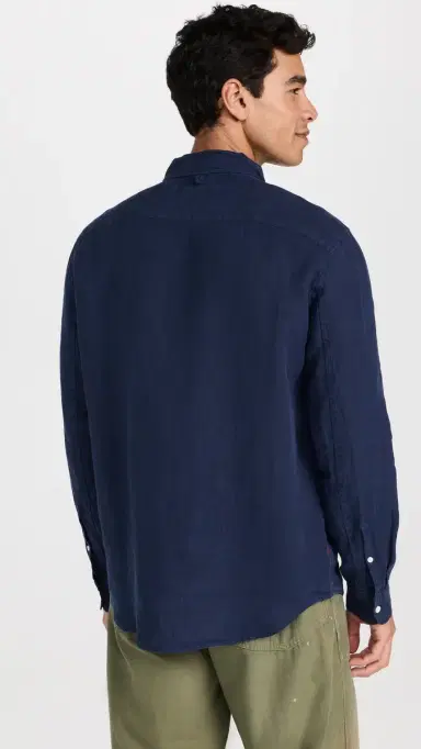 Alex Mill Mill Shirt in Linen Navy | Thumbnail 3 Alex Mill Mill Shirt in Linen Navy | Thumbnail 3