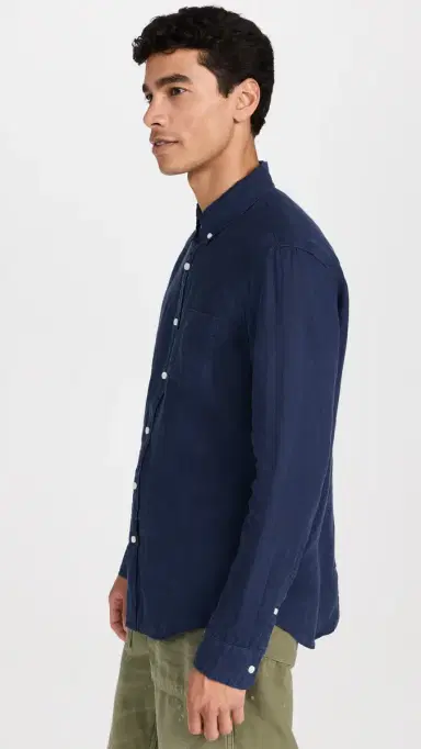 Alex Mill Mill Shirt in Linen Navy | Thumbnail 4 Alex Mill Mill Shirt in Linen Navy | Thumbnail 4