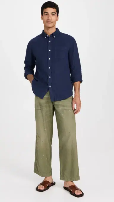 Alex Mill Mill Shirt in Linen Navy | Thumbnail 5 Alex Mill Mill Shirt in Linen Navy | Thumbnail 5