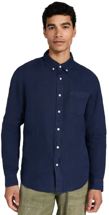 Alex Mill Mill Shirt in Linen Navy | Thumbnail 1 Alex Mill Mill Shirt in Linen Navy | Thumbnail 1