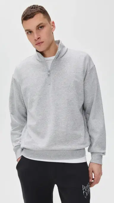 Beyond Yoga uxefleece Half Zip Men's Pullover ight Heather Gray | Thumbnail 2 Beyond Yoga uxefleece Half Zip Men's Pullover ight Heather Gray | Thumbnail 2