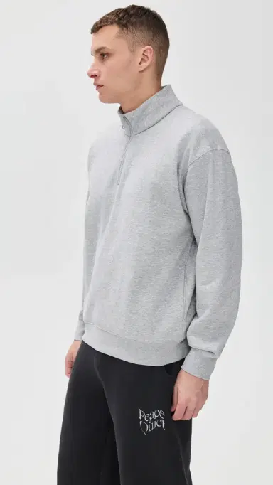 Beyond Yoga uxefleece Half Zip Men's Pullover ight Heather Gray | Thumbnail 4 Beyond Yoga uxefleece Half Zip Men's Pullover ight Heather Gray | Thumbnail 4