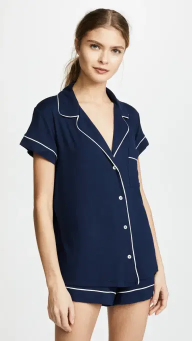 Eberjey Gisele hortie Pajama Set Navy/ | Thumbnail 2 Eberjey Gisele hortie Pajama Set Navy/ | Thumbnail 2