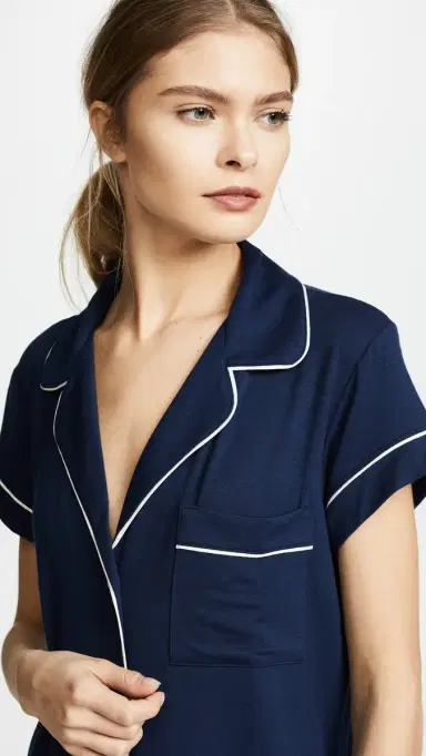 Eberjey Gisele hortie Pajama Set Navy/ | Thumbnail 6 Eberjey Gisele hortie Pajama Set Navy/ | Thumbnail 6