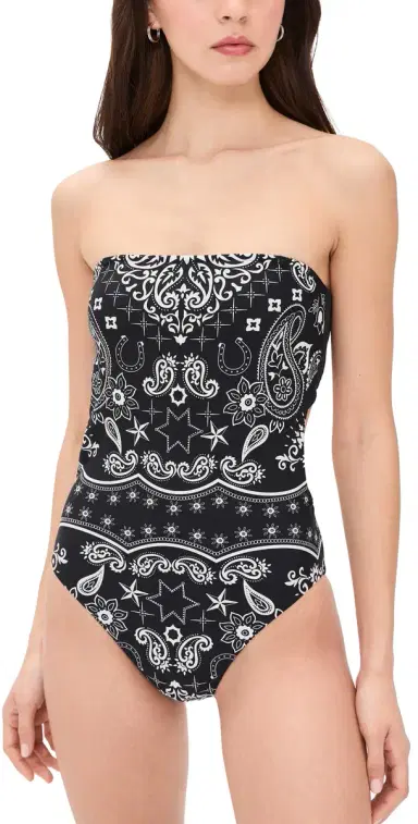 BEACH RIOT Stassia One Piece Bandana Black | Thumbnail 1 BEACH RIOT Stassia One Piece Bandana Black | Thumbnail 1