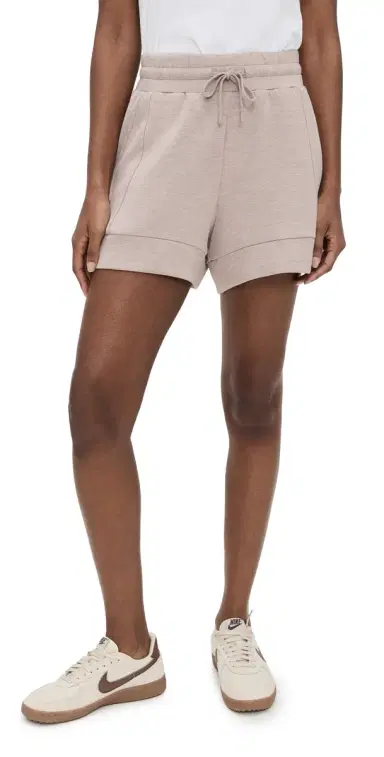Varley Atrium High Rise Shorts Taupe Marl | Thumbnail 1 Varley Atrium High Rise Shorts Taupe Marl | Thumbnail 1