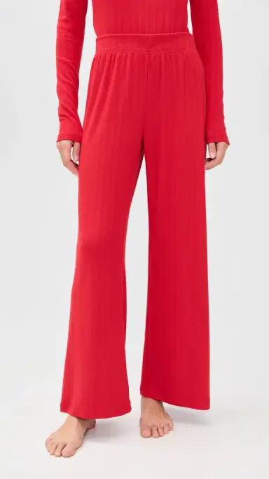 Z Supply Luxe Pointelle Pants Festive Red | Thumbnail 2 Z Supply Luxe Pointelle Pants Festive Red | Thumbnail 2