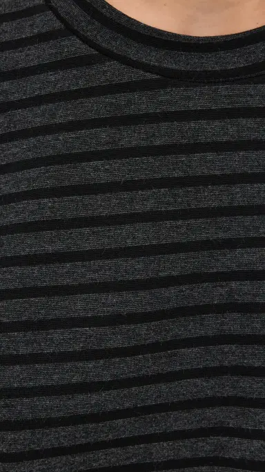 LE BOP Hazel Cropped Tee Charcoal/Black Stripe S | Thumbnail 6 LE BOP Hazel Cropped Tee Charcoal/Black Stripe S | Thumbnail 6