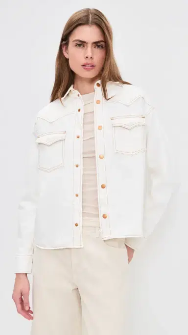 SLVRLAKE Cassidy Denim Button Down Shirt Natural White | Thumbnail 2 SLVRLAKE Cassidy Denim Button Down Shirt Natural White | Thumbnail 2