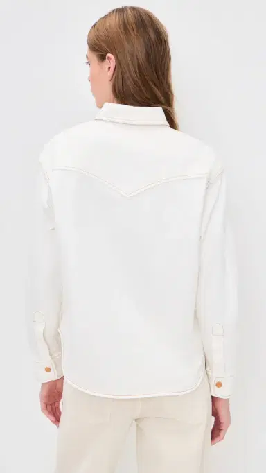 SLVRLAKE Cassidy Denim Button Down Shirt Natural White | Thumbnail 3 SLVRLAKE Cassidy Denim Button Down Shirt Natural White | Thumbnail 3