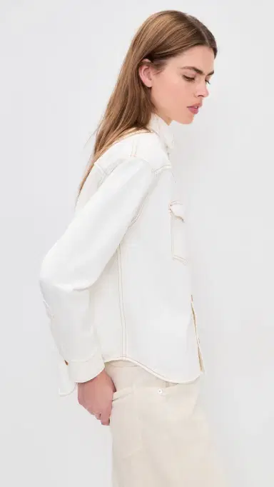 SLVRLAKE Cassidy Denim Button Down Shirt Natural White | Thumbnail 4 SLVRLAKE Cassidy Denim Button Down Shirt Natural White | Thumbnail 4