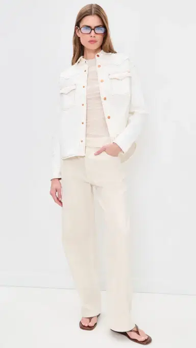 SLVRLAKE Cassidy Denim Button Down Shirt Natural White | Thumbnail 5 SLVRLAKE Cassidy Denim Button Down Shirt Natural White | Thumbnail 5