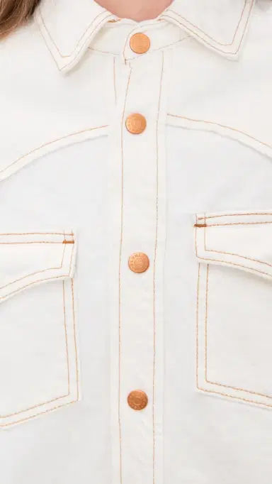 SLVRLAKE Cassidy Denim Button Down Shirt Natural White | Thumbnail 6 SLVRLAKE Cassidy Denim Button Down Shirt Natural White | Thumbnail 6