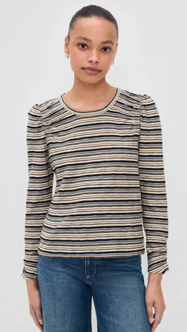 Veronica Beard Jean Bouvet Tee Variegated Multi Stripe | Thumbnail 2 Veronica Beard Jean Bouvet Tee Variegated Multi Stripe | Thumbnail 2