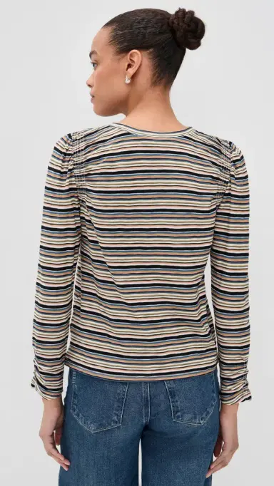 Veronica Beard Jean Bouvet Tee Variegated Multi Stripe | Thumbnail 3 Veronica Beard Jean Bouvet Tee Variegated Multi Stripe | Thumbnail 3