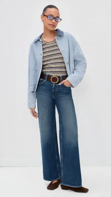 Veronica Beard Jean Bouvet Tee Variegated Multi Stripe | Thumbnail 5 Veronica Beard Jean Bouvet Tee Variegated Multi Stripe | Thumbnail 5