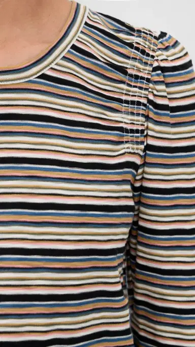 Veronica Beard Jean Bouvet Tee Variegated Multi Stripe | Thumbnail 6 Veronica Beard Jean Bouvet Tee Variegated Multi Stripe | Thumbnail 6