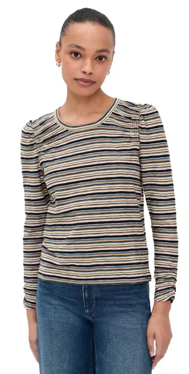 Veronica Beard Jean Bouvet Tee Variegated Multi Stripe | Thumbnail 1 Veronica Beard Jean Bouvet Tee Variegated Multi Stripe | Thumbnail 1