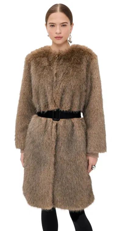 Proenza Schouler White Label Khai Coat In Faux Fur | Thumbnail 1 Proenza Schouler White Label Khai Coat In Faux Fur | Thumbnail 1