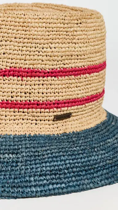 Brixton Ellee Straw Bucket Hat Natural/Navy/Red | Thumbnail 4 Brixton Ellee Straw Bucket Hat Natural/Navy/Red | Thumbnail 4