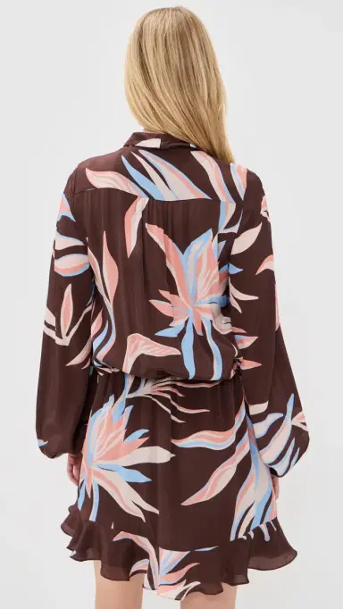 ROCOCO SAND Front Wrap Mini Dress Brown | Thumbnail 3 ROCOCO SAND Front Wrap Mini Dress Brown | Thumbnail 3