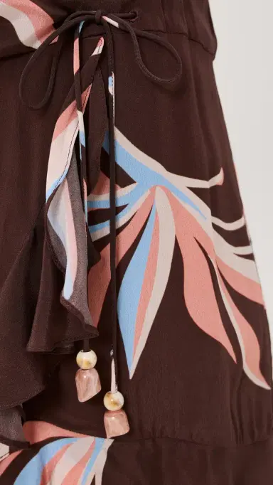 ROCOCO SAND Front Wrap Mini Dress Brown | Thumbnail 6 ROCOCO SAND Front Wrap Mini Dress Brown | Thumbnail 6