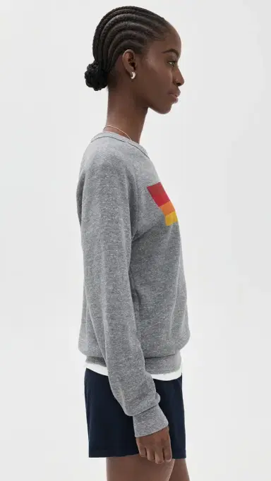 Aviator Nation Logo Crew Sweatshirt Heather Grey M | Thumbnail 4 Aviator Nation Logo Crew Sweatshirt Heather Grey M | Thumbnail 4
