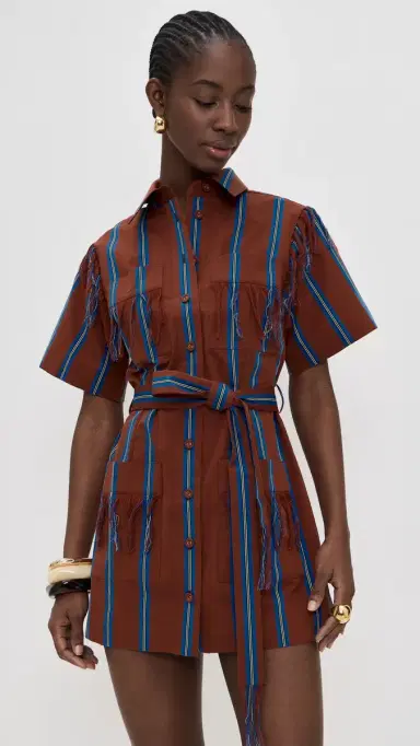 ALÉMAIS Noura Fringe Mini Dress Stripe | Thumbnail 2 ALÉMAIS Noura Fringe Mini Dress Stripe | Thumbnail 2