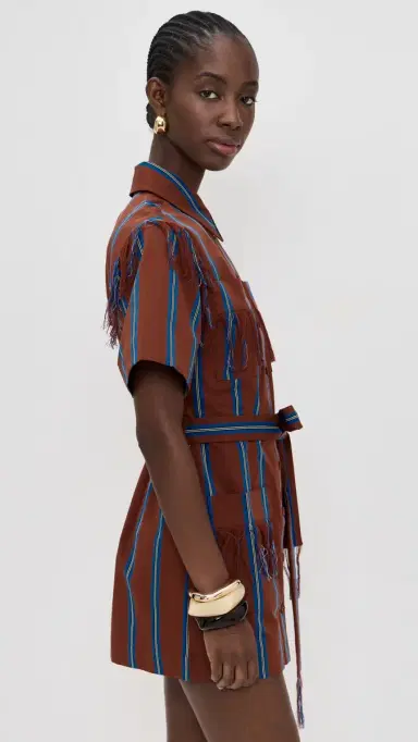 ALÉMAIS Noura Fringe Mini Dress Stripe | Thumbnail 4 ALÉMAIS Noura Fringe Mini Dress Stripe | Thumbnail 4