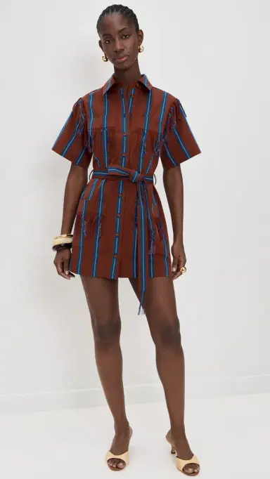 ALÉMAIS Noura Fringe Mini Dress Stripe | Thumbnail 5 ALÉMAIS Noura Fringe Mini Dress Stripe | Thumbnail 5