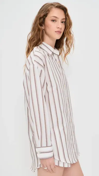 Vitamin A Playa Boyfriend Shirt Earth Stripe | Thumbnail 4 Vitamin A Playa Boyfriend Shirt Earth Stripe | Thumbnail 4