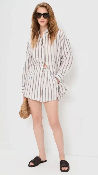 Vitamin A Playa Boyfriend Shirt Earth Stripe | Thumbnail 5 Vitamin A Playa Boyfriend Shirt Earth Stripe | Thumbnail 5