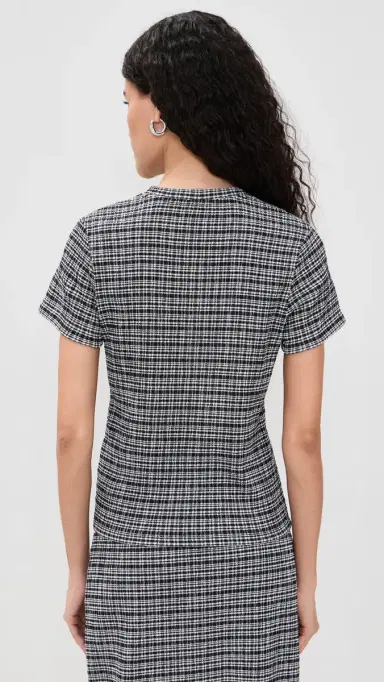 Vince Short Sleeve Crew Neck Blouse Eclipse Combo | Thumbnail 3 Vince Short Sleeve Crew Neck Blouse Eclipse Combo | Thumbnail 3