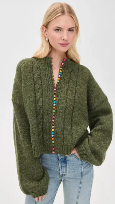 Lisa Says Gah Canonbury Cardigan Hunter Green | Thumbnail 2 Lisa Says Gah Canonbury Cardigan Hunter Green | Thumbnail 2