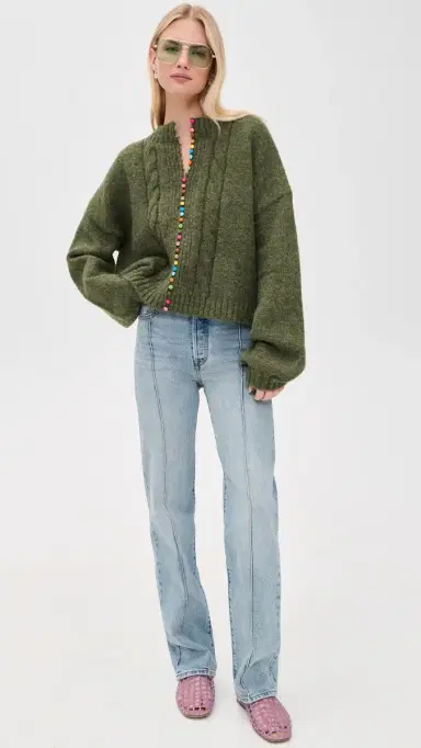 Lisa Says Gah Canonbury Cardigan Hunter Green | Thumbnail 5 Lisa Says Gah Canonbury Cardigan Hunter Green | Thumbnail 5