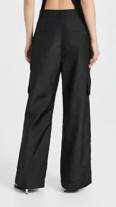Tibi Crispy Nylon Pleated Cargo Pant Black 4 | Thumbnail 3 Tibi Crispy Nylon Pleated Cargo Pant Black 4 | Thumbnail 3