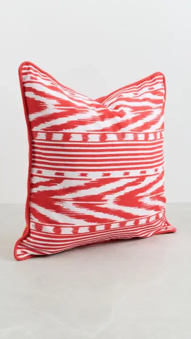 Coniglio Palm Beach Reversible Throw Pillow 20x20 Red Ikat One Size | Thumbnail 2 Coniglio Palm Beach Reversible Throw Pillow 20x20 Red Ikat One Size | Thumbnail 2