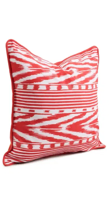 Coniglio Palm Beach Reversible Throw Pillow 20x20 Red Ikat One Size | Thumbnail 1 Coniglio Palm Beach Reversible Throw Pillow 20x20 Red Ikat One Size | Thumbnail 1