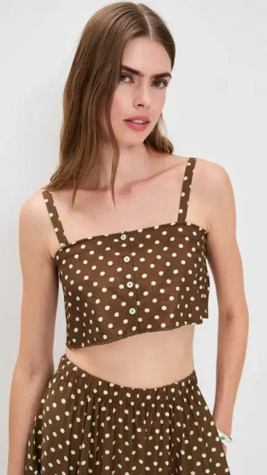 LE BOP artha Cropped Top Chocolate Dot | Thumbnail 2 LE BOP artha Cropped Top Chocolate Dot | Thumbnail 2