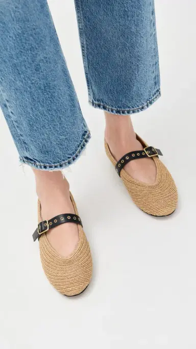 Madewell The Remy Mary Jane Flat in Straw Natural Multi 7 | Thumbnail 3 Madewell The Remy Mary Jane Flat in Straw Natural Multi 7 | Thumbnail 3