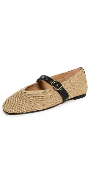 Madewell The Remy Mary Jane Flat in Straw Natural Multi 7 | Thumbnail 1 Madewell The Remy Mary Jane Flat in Straw Natural Multi 7 | Thumbnail 1
