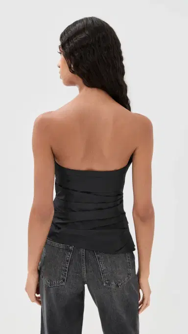SIMKHAI Emerson Ruched Bustier Top Black | Thumbnail 3 SIMKHAI Emerson Ruched Bustier Top Black | Thumbnail 3