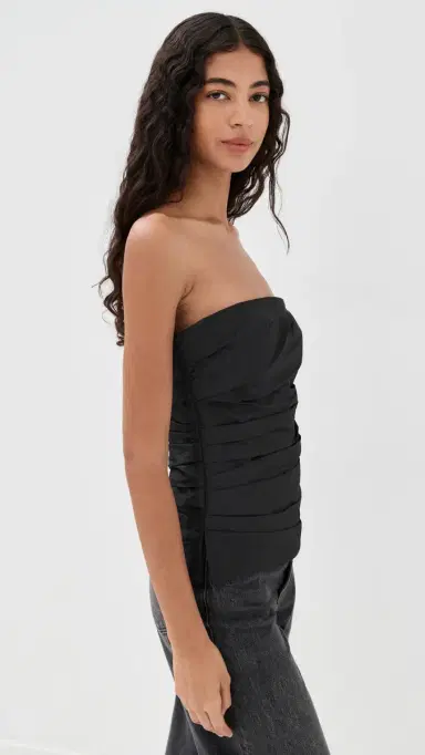 SIMKHAI Emerson Ruched Bustier Top Black | Thumbnail 4 SIMKHAI Emerson Ruched Bustier Top Black | Thumbnail 4