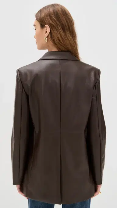 Susana Monaco Faux eather Boyfriend Blazer Java | Thumbnail 3 Susana Monaco Faux eather Boyfriend Blazer Java | Thumbnail 3