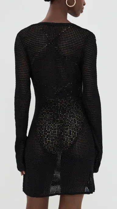 Good American Crochet ini Dress Black001 | Thumbnail 3 Good American Crochet ini Dress Black001 | Thumbnail 3