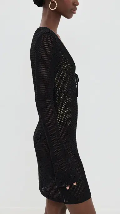 Good American Crochet ini Dress Black001 | Thumbnail 4 Good American Crochet ini Dress Black001 | Thumbnail 4