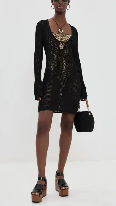 Good American Crochet ini Dress Black001 | Thumbnail 5 Good American Crochet ini Dress Black001 | Thumbnail 5