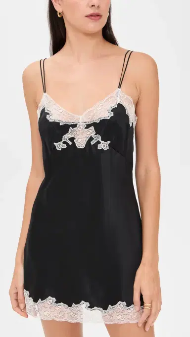 Only Hearts Silk Charmeuse Mini Slip Black/Vintage | Thumbnail 2 Only Hearts Silk Charmeuse Mini Slip Black/Vintage | Thumbnail 2