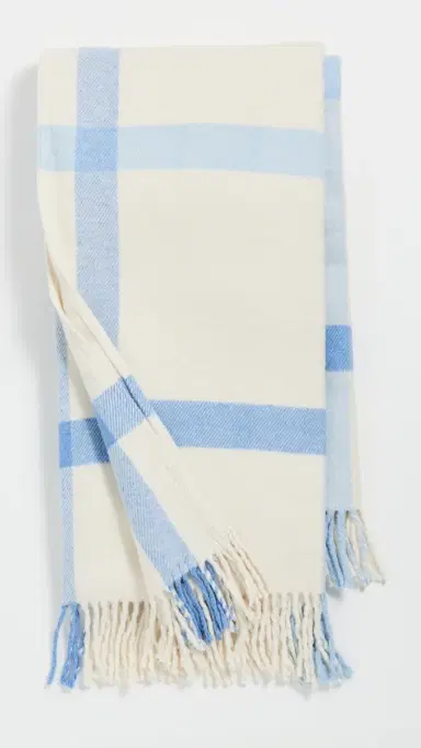 Weezie Throw Blanket Blue Plaid One Size | Thumbnail 2 Weezie Throw Blanket Blue Plaid One Size | Thumbnail 2